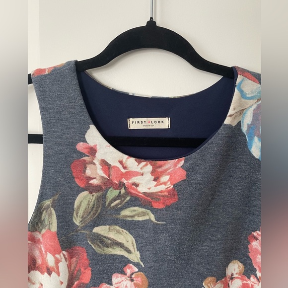 Navy Floral Dress - Picture 4 of 5